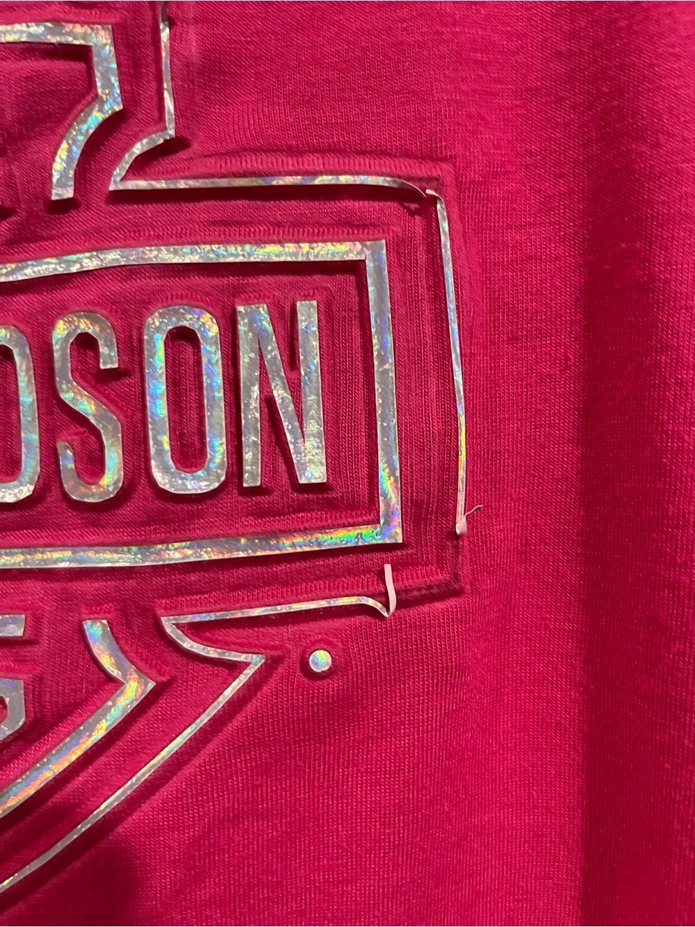 Harley-Davidson Hot Pink Short Sleeve Tee with Raised Logo - Picture 7 of 13